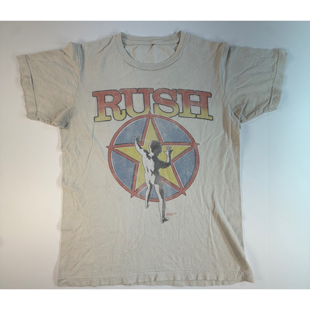 Rush Starman 2112 Band T-Shirt Vintage Graphic Rock Tee Gray Small/Medium